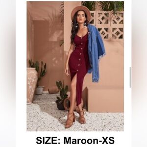 Red button front dress (worn once)